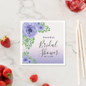 Serviette En Papier Fleurs violettes élégantes | Fête des mariées (En situation)