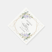 Serviette En Papier Fleurs violettes, Fleurs blanches, Feuillage, Anni (Coin)