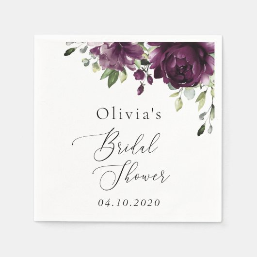 Serviette En Papier Fleurs violettes, Fleurs de prunes, Boho, Fête des (Devant)