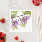Serviette En Papier Fleurs violettes Jacaranda Napkin (En situation)