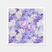 Serviette En Papier Fleurs violettes romantiques (Devant)