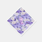 Serviette En Papier Fleurs violettes romantiques (Coin)