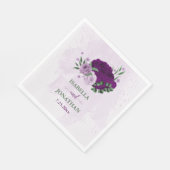 Serviette En Papier Fleurs violettes romantiques verdure mariage (Coin)