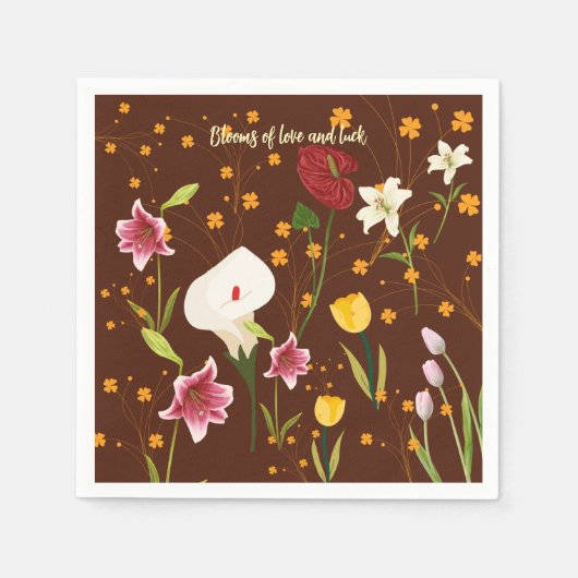 Serviette En Papier Fleurs vives (Devant)