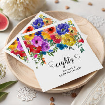 Fleurs vives et audacieuses pour 80e anniversaire
