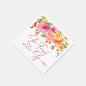 Serviette En Papier Fleurs vives Festive Fête des mariées en agrumes t (Coin)