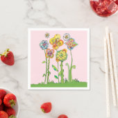 Serviette En Papier Fleurs Whimsical (En situation)