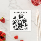 Serviette En Papier Fleurs Whimsical (En situation)