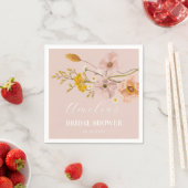 Serviette En Papier Fleurs Whimsical, Fleurs Bohémiennes Roses (En situation)