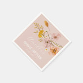Serviette En Papier Fleurs Whimsical, Fleurs Bohémiennes Roses (Coin)