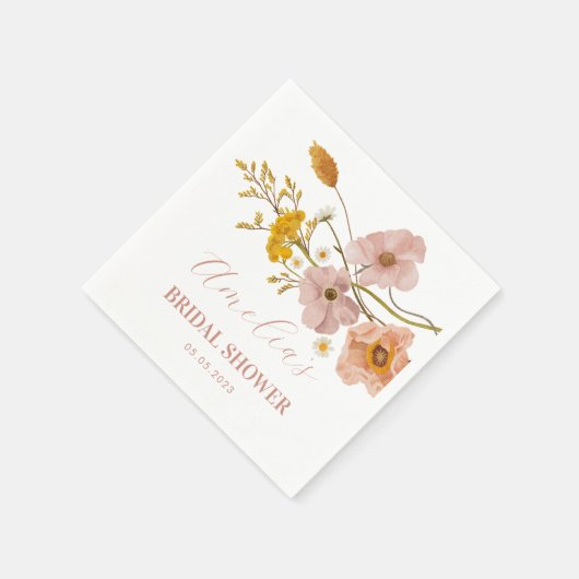 Serviette En Papier Fleurs Whimsical, Fleurs Bohémiennes Roses serviet (Coin)