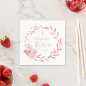 Serviette En Papier fleurs wreath Baptême (En situation)