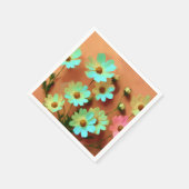 Serviette En Papier Fleurs Zinnia Elegans (Coin)