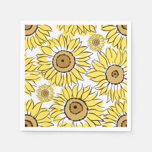 Serviette En Papier Fleuve Dorée Jaune Vibrant (Devant)