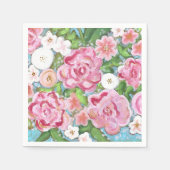 Serviette En Papier Fleuve rose (Devant)