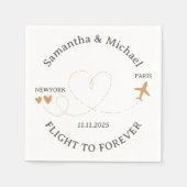 Serviette En Papier Flight Plane Travelling heart Wedding (Devant)