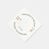 Serviette En Papier Flight Plane Travelling heart Wedding (Coin)