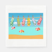Serviette En Papier Flip Flops À La Plage (Devant)