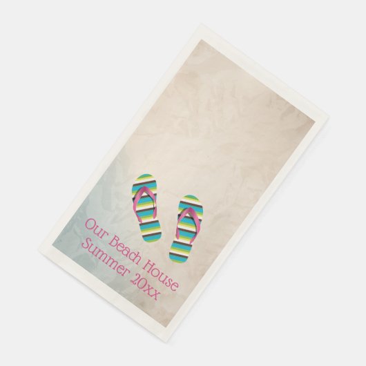 Serviette En Papier Flip Flops Sand Beach Design Guest Towest (Coin)