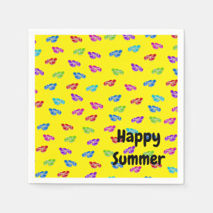 Serviette En Papier Flip-flops sur Jaune
