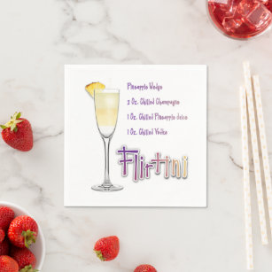 Serviette En Papier Flirtini ananas Mimosa Cocktail Recette Art