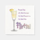 Serviette En Papier Flirtini ananas Mimosa Cocktail Recette Art (Devant)