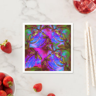 Serviette En Papier Flit Hippie Dragonfly