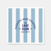 Serviette En Papier Floatin' Et Toastin' The Lake Club Blue Stripe (Devant)
