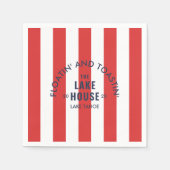 Serviette En Papier Floatin' Et Toastin' The Lake House Red Stripe (Devant)