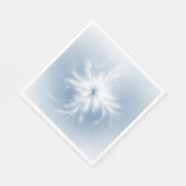 Serviette En Papier Flocon Blanc Élégant Sur Fond Bleu (Coin)