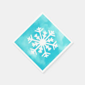 Serviette En Papier Flocon blanc sur Arrière - plan bleu Aquarelle (Coin)