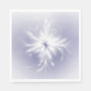 Serviette En Papier Flocon de neige blanc fantaisie sur fond violet