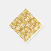 Serviette En Papier Flocon de neige blanc sur or avec motif empreinte (Coin)