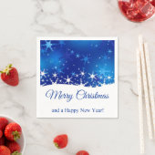 Serviette En Papier Flocon de neige bleu d'hiver de Noël (En situation)