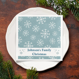 Serviette En Papier Flocon de neige bleu moderne
