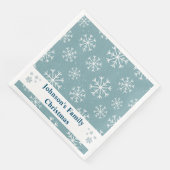 Serviette En Papier Flocon de neige bleu moderne (Coin)