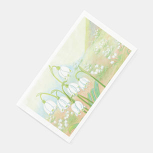 Serviette En Papier Flocon de neige de printemps, Leucojum vernum Illu