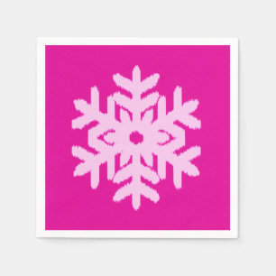 Serviette En Papier Flocon de neige d'Ikat - Fuchsia et glace rose