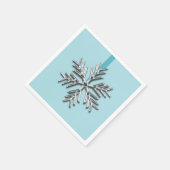Serviette En Papier Flocon de neige en argent Hiver Bleu Ruban Noël No (Coin)