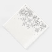 Serviette En Papier Flocon de neige gris argenté en hiver (Coin)