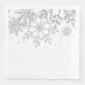 Serviette En Papier Flocon de neige gris argenté en hiver (Devant)