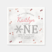 Serviette En Papier Flocon de neige Hiver 1er anniversaire (Devant)
