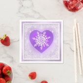 Serviette En Papier Flocon de neige pourpre (En situation)