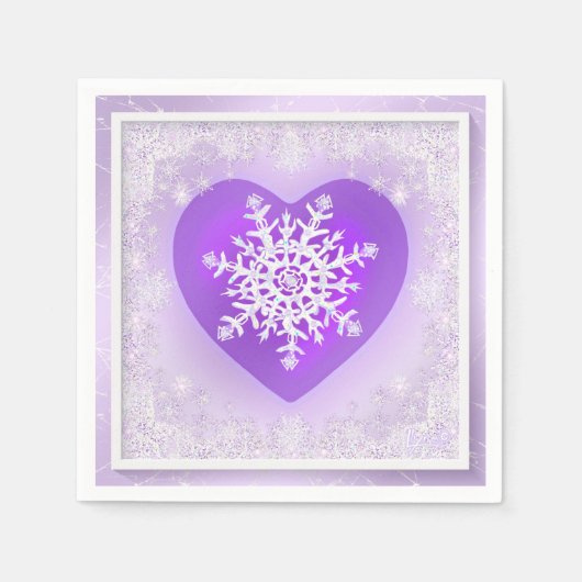 Serviette En Papier Flocon de neige pourpre (Devant)