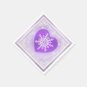 Serviette En Papier Flocon de neige pourpre (Coin)