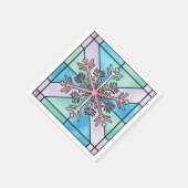 Serviette En Papier Flocon de neige rose époustouflant (Coin)