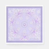 Serviette En Papier flocon de neige violet clair et coeur étincelant (Devant)