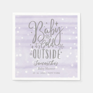 Serviette En Papier Flocons de neige Bébé Il fait froid dehors Baby Sh