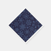 Serviette En Papier Flocons de neige bleus sur fond bleu (Coin)