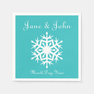 Serviette En Papier Flocons de neige d'hiver dans des serviettes de